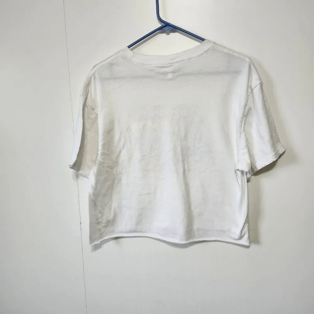 VTG California 96 Custom Motors Tee White Cropped 90's Y2K Large - Picture 5 of 8